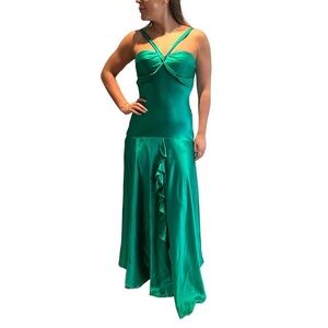 Jovani Silk Gown Green